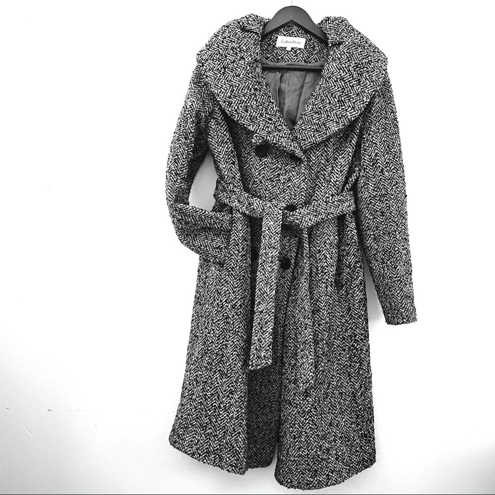 Tweed coat CK wool blend